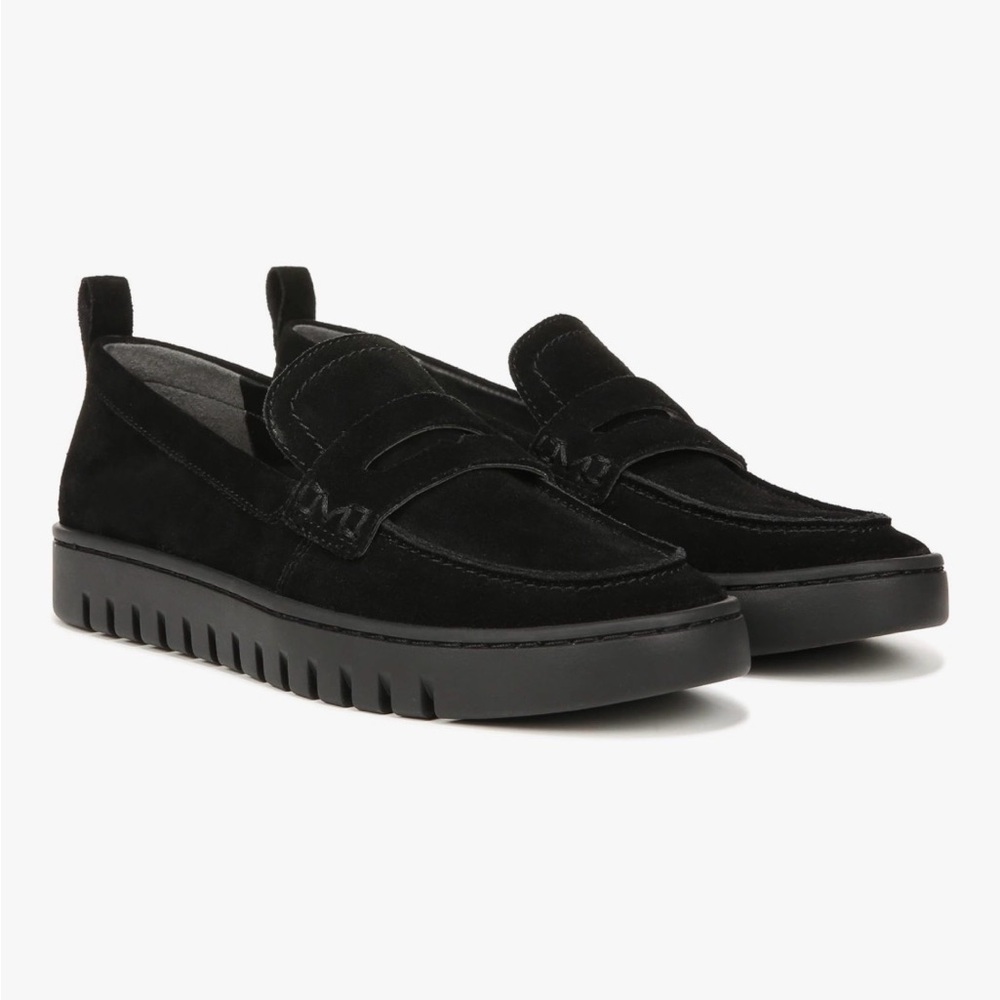 Vionic Uptown Black Suede Loafers Comfort Slip On Women's Size 11 M